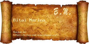 Bitai Marina névjegykártya